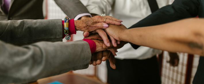 Hands joined together